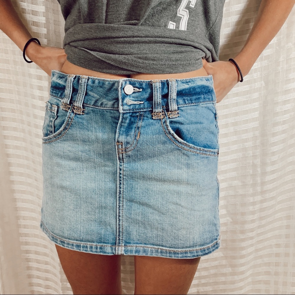 Mini denim skirt